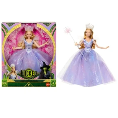Image of Mattel Universal Pictures’ Wicked: For Good Deluxe Glinda Fashion Doll with Removable Outfit &amp; 3 Accessories, Inspired by the Movie, JFM13