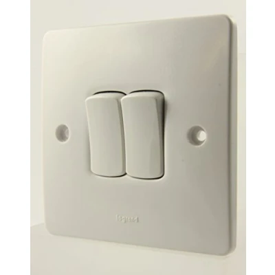 Image of Legrand Synergy 7300 02 10a 2 Gang Way Plate Switch