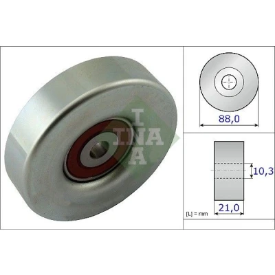 Image of 1660323010, 1660323011 Idler Pulley INA 532 0618 10 TOYOTA: Yaris I Hatchback, DAIHATSU: Terios I, II