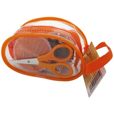 Image of Kleiber Travel Sewing Kit in a clear zip up case