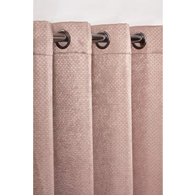 Image of Emma Barclay Ambiance Thermal Blackout Eyelet Curtains 3D Embossed With Reflective Reverse Weave in Blush Pink Width 66 x Drop 72&quot; (168 183cm)