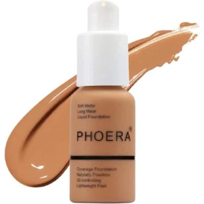 Image of Glamza PHOERA Foundation Concealer Makeup Full Coverage Matte Brighten Long Lasting UK (108 TAN)