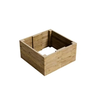 Image of Gro Garden Products Wooden Raised Bed 90cm L x W 46cm H Large Planters for Vegetables, Herbs, or Flowers Trough Planter Box with FSC Tanalised Timber