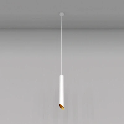 Image of Maytoni Lipari Slim Pendant Ceiling Light White, Gold, 40cm, GU10