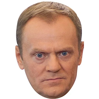 Image of FoxyPrinting Donald Tusk Celebrity Party Cardboard Face Mask Fancy Dress