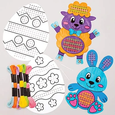 Image of Baker Ross AT505 Easter Colour in Cross Stitch Kits (5 Pack), 1.0 cm*28.0 cm*19.0 cm