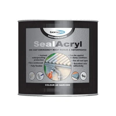 Image of Sealacryl One Coat Emergency Repair &amp; Waterproofer For Roofs Grey 1KG