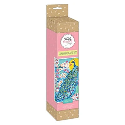 Image of Diamond Art Craft Kit Set, Peacock, DIY Craft, Make Your Own, Home, Children and Adults Hobby