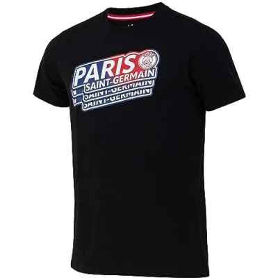 Image of PARIS SAINT GERMAIN Official Collection PSG T Shirt, Black, M