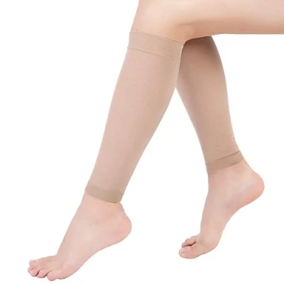Image of Calf Compression Socks, Footless Sleeves with Medical Gradient Compression, 20 30mmHg Stockings for Shin Splint, Varicose Vein, Edema, Women &amp; Men