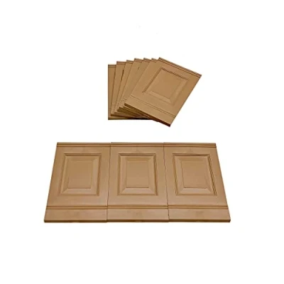 Image of Proops Dolls House Wall Panels, Light Brown, Fielded Pack of 10, 1/12th Scale (A1010) Free UK Postage