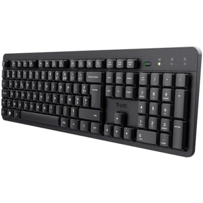 Image of Trust Ody II Silent French AZERTY Wireless Keyboard, Floating Flat Keys, Splash Resistant, 2.4GHz RF USB Receiver, Keyboard for PC, Laptop, Mac Black