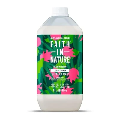 Image of Faith In Nature Natural Dragon Fruit Conditioner, Revitalising for Oily Hair &amp; Scalp, Vegan Cruelty Free, No SLS, Silicones or Parabens, 5L Refill Pack