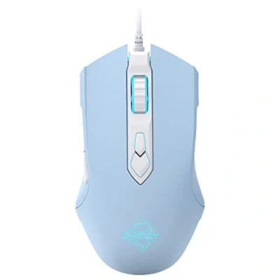 Image of Wired RGB Gaming Mouse, 2500 DPI 7 Buttons, Ergonomic LED Backlit USB Gamer Mice Computer Laptop PC, Compatible with PC Mac OS Linux Blue