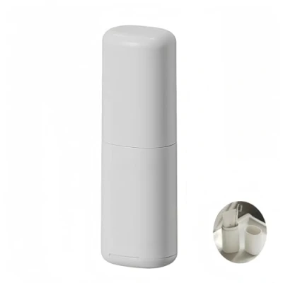 Image of MEIJMJIA Travel Toothbrush Holder Toothpaste Box Portable Dustproof Antibacterial Home Camping School (Grey/1 piece)
