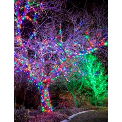 Image of 2m x Connectable Outdoor Indoor Net Christmas Xmas Timer 120 Lights Garden UK (Battery) (Multi Coloured)