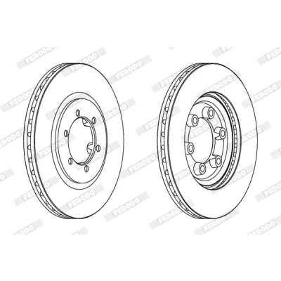 Image of DDF1605, DDF16051 Brake disc FERODO PREMIER DDF1605 294mm 26mm 6 109mm Vented Oiled SSANGYONG: Rexton / 2