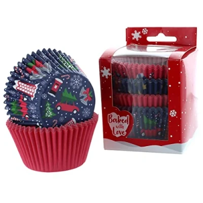 Image of Baked with Love 0638480 Christmas Gems, Cupcake Cases, Baking Cups Pack of 100, Paper