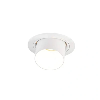 Image of Qazqa Modern Round Recessed Spotlight tiltable White Installa Suitable for LED GU10 1 Way Light Aluminium Living Room I Kitchen Bedroom