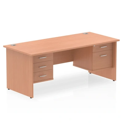 Image of Impulse 1600 Rectangle Panel End Leg Desk Beech 1 x 2 MI001751