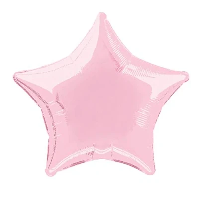 Image of Unique Party 53329 20&quot; Foil Pastel Pink Star Helium Balloon