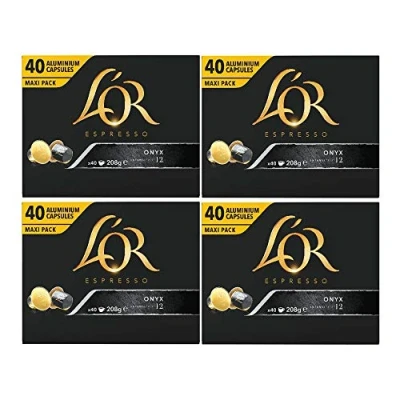 Image of L&#039;Or Forza, Onyx, Or Ristretto Coffee Pods 40&#039;s (Nespresso Compatible Capsules) (L&#039;Or 4 x 40 Pods)