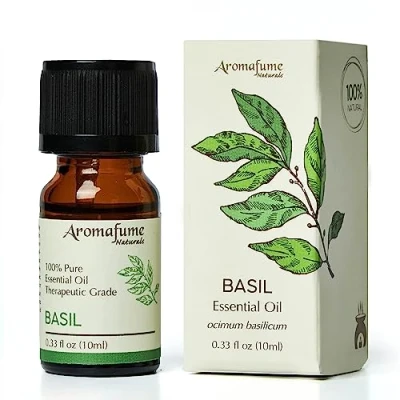 Image of AROMAFUME Basil Essential Oil 100% Natural, Therapeutic Grade Oils Pure, Calming Aromatherapy for Home Diffusers Gifts Her 10ml