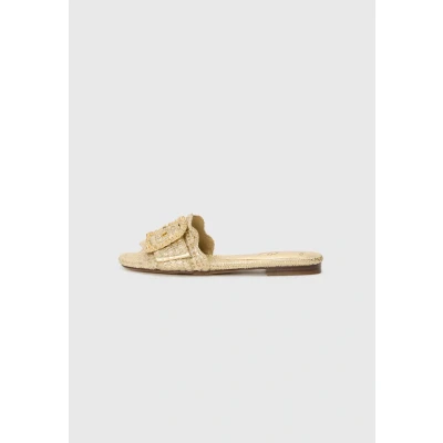 Image of Sam Edelman Flat Sandal Shoes for Women Bambi 6 Medium Fit Gold UK 8