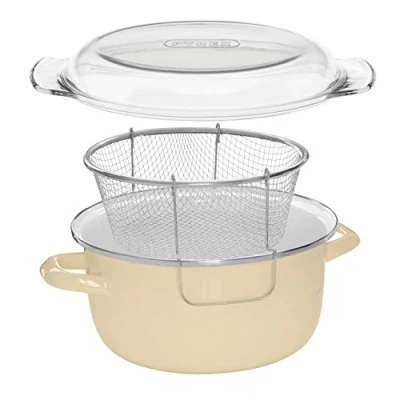 Image of Premier Housewares 102112 Deep Fat Fryer Enamel Chip Basket Small 16x33x27,5L, Cream