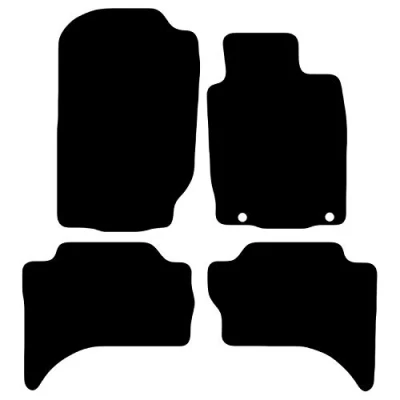 Image of Carsio Carpet Car Mats For Mitsubishi L200 2015 onwards 4 Piece Set With 2 Clips Tailored Fit Floor Mat Complete Accessory Black Custom Fitted All Weather, Anti Slip Backing &amp; Trim
