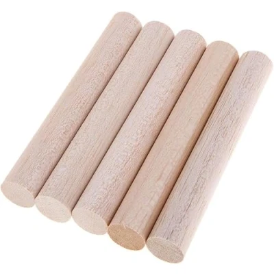 Image of 20mm Natural Blank Round Unfinished Balsa Wood Wooden Sticks Dowel Rods for DIY Crafting Model Making (5 Pcs 200mm)