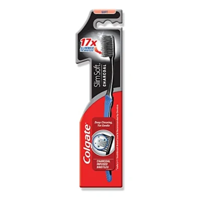 Image of Colgate slim soft charcoal toothbrush black