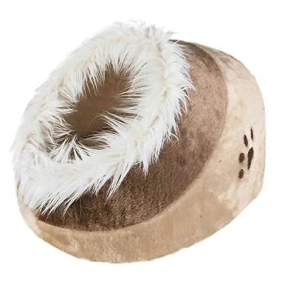 Image of Trixie Dog Minou Cushy and Cuddly Cave, Polyester, 41 x30 x50 cm, Beige/ Brown