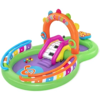 Image of Bestway Sing and Splash Inflatable Play Centre, Water Play, Garden Toys, Slide with Repair Patch