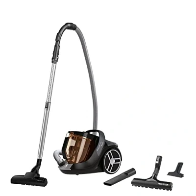 Image of Rowenta RO723 RO7230, Silence Force Cyclonic Bagless Vacuum Cleaner Performing Silent Elegant Capacity 2.5L Special Home Accessories RO7230EA, Tube Material: Metal, Grey/Orange, 3 accesorios