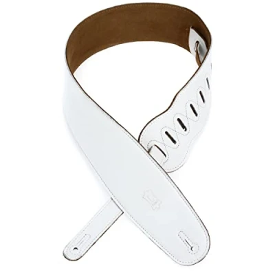 Image of Levy&#039;s M4GF‐WHT 3.5 inch Leather Padded Strap White