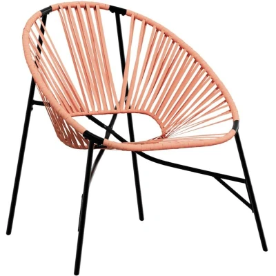 Image of vidaXL Garden Egg Chair Black and Orange Poly Rattan