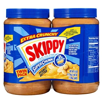 Image of Skippy Extra Crunchy Peanut Butter Super Chunk Twin Pack Two 48 Ounce Jars