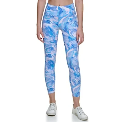 Image of Calvin Klein Women&#039;s Printed High Waist 7/8 Length Tight Leggings, Intermix Hyacinth, S