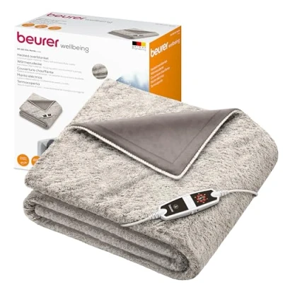 Image of Beurer HD150 XXL UK Cosy Nordic Electric Blanket with 6 Temperature Settings, Soft Heated Throw Luxurious Faux Fur, Automatic Switch Off &amp; Safety System, Machine Washable, 200 x 150 cm