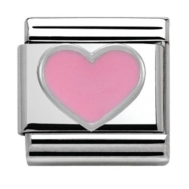 Image of Nomination Classic Silver Pink Heart Love &amp; Hearts Charms
