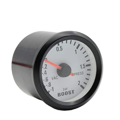 Image of Mintice™ Car Motor Vehicle Black Face 2&quot; 52mm Pointer Boost Gauge 1 2 Bar Meter LED Light