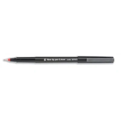 Image of 5 Star Fibre Tip Pen Medium 0.7mm 0.4mm Line Red [Pack 12]