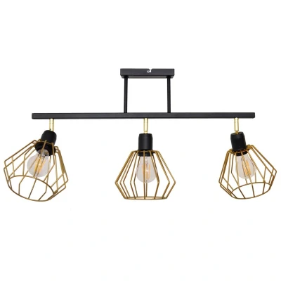 Image of Agat Semi Flush Light Black, Gold 73cm