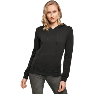 Image of Build Your Brand Women&#039;s Organic Hoodie Hooded Sweatshirt, Black, XXXXL