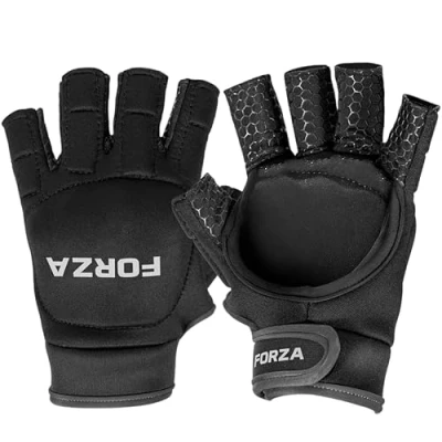 Image of FORZA PU Hockey Gloves Left Handed Field Multiple Sizes (XS, Half Finger Glove Grey)