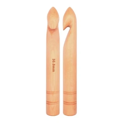 Image of KnitPro Basix Birch: Crochet Hooks: Single Ended: 20cm x 30.00mm, Birchwood, Multi Colour, 30mm