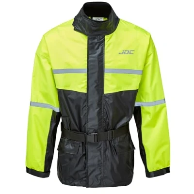 Image of JDC Motorcycle Waterproof Rain Over Jacket Hi Vis SHIELD Yellow/Black S