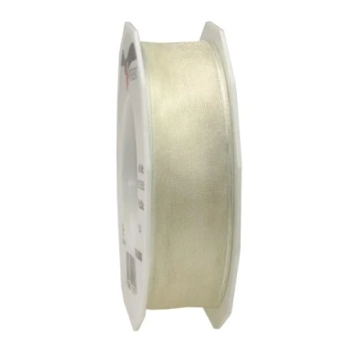 Image of C.E. Pattberg Präsent Four Seasons Organza wired edge Ribbon Cream 25 mm width, m length