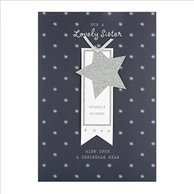 Image of Hallmark Medium Sister &quot;Sparkly Wishes&quot; Christmas Card
